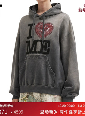 IT doublet男装磨白做旧连帽卫衣新款街潮酷感宽松连帽衫0CS400MP