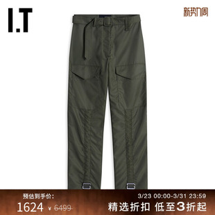 Simone 摩登帅气饰腰带休闲裤 Rocha女装 新品 406702XK 直筒长裤