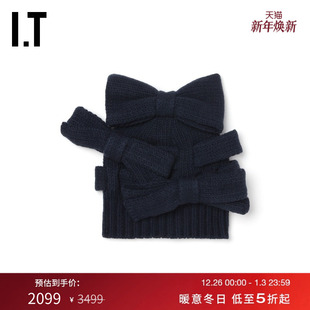 CDG GIRL女款 COMME GARCONS 饰蝴蝶结针织帽冷帽甜美可爱 des