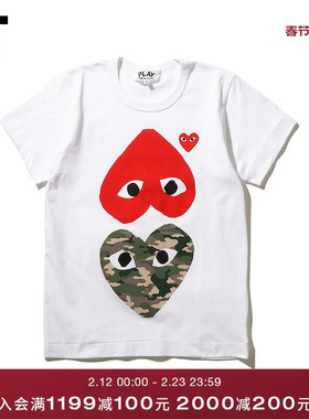 IT COMME des GARÇONS PLAY女装短袖T恤2019秋季新品爱心247XA