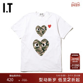 CDG GARÇONS川久保玲男装 PLAY COMME des 短袖 T恤迷彩爱心印