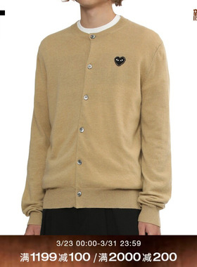 IT CDG PLAY COMME des GARCONS川久保玲情侣款圆领羊毛针织开衫