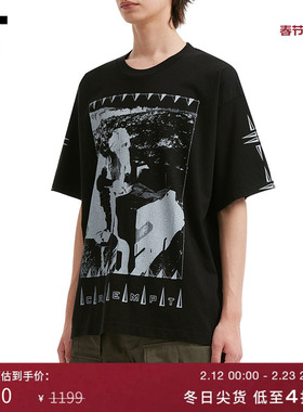IT C.E男装宽松短袖T恤新款潮流暗黑图案印花圆领半袖S28T18MP