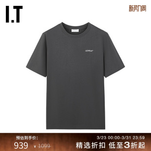 圆领短袖 新款 T恤个性 街头涂鸦双箭头装 OFF 饰半袖 WHITE™情侣装