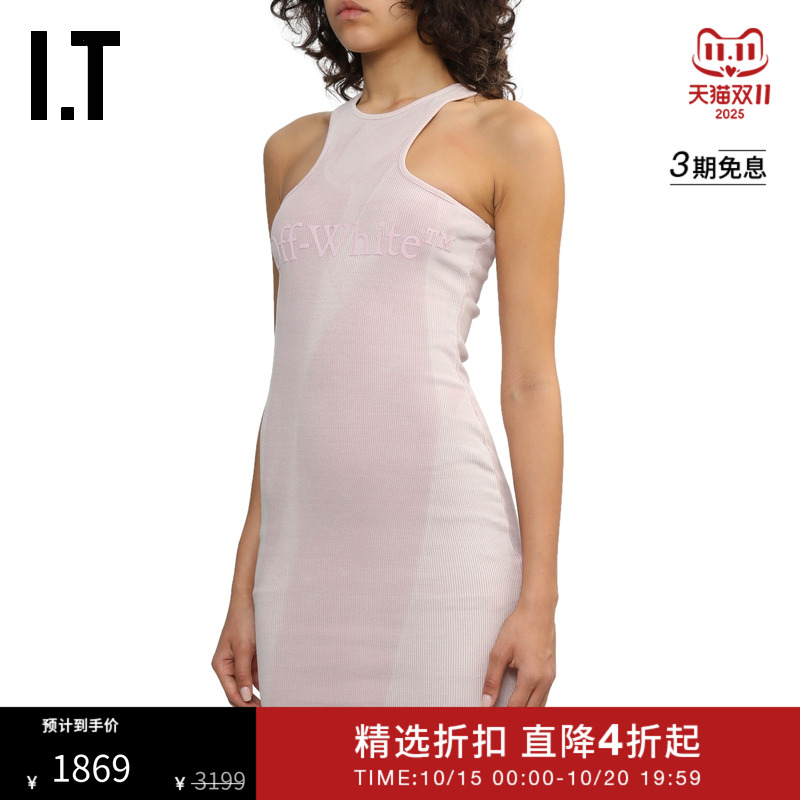 ITOFF-WHITE™罗纹无袖连衣裙