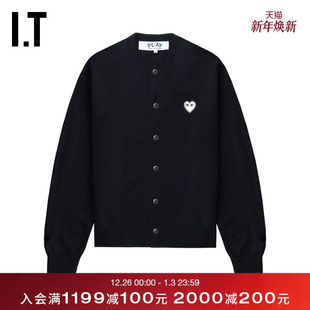 COMME PLAY des GARCONS川久保玲情侣款 排扣羊毛针织开衫 CDG