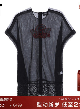 IT Simone Rocha女装短袖薄纱连衣裙新款性感时髦透视短裙7245B9