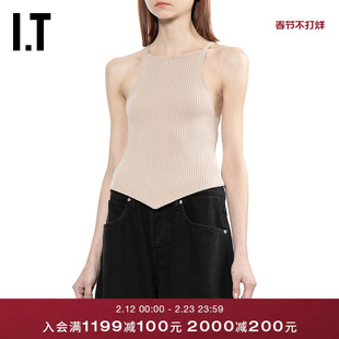 IT courreges女装吊带背心新款时尚性感修身罗纹吊带衫VESMTOXQ