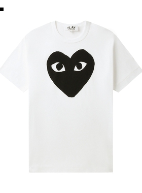 IT CDG PLAY COMME des GARCONS川久保玲情侣爱心logo装饰短袖T恤