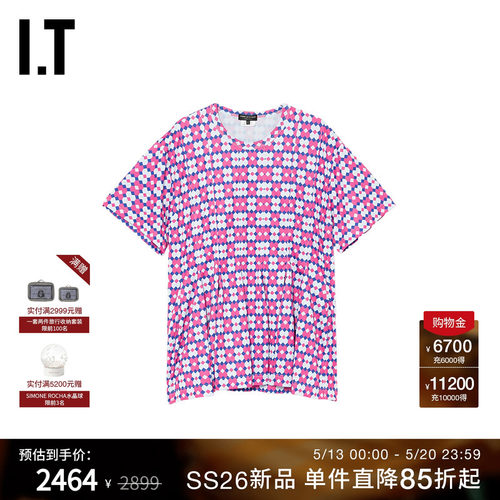 IT满幅花色装饰短袖T恤