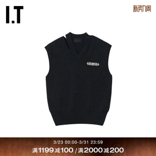 V领针织马甲新款 Rocha男装 复古质感宽松毛背心LMK660MQ Simone