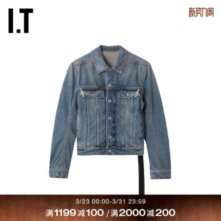时尚 翻领牛仔夹克新款 酷感水洗磨白外套4701B06Q DRKSHDW女装
