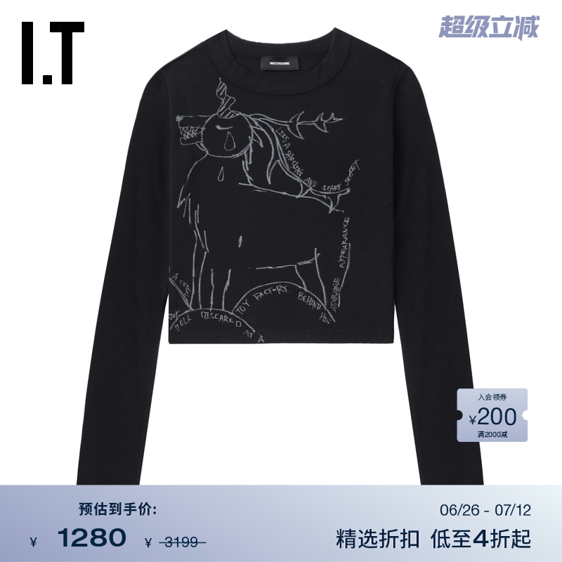 ITWe11Done修身露脐长袖T恤