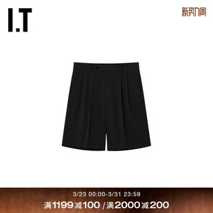 裤 短裤 新款 型男纯色褶饰西裤 宽松西装 时尚 SP05MGMQ AURALEE男装