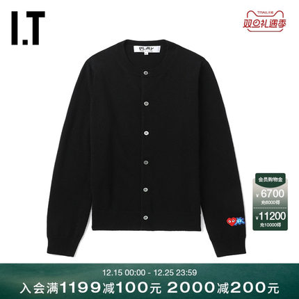 IT CDG PLAY COMME des GARÇONS川久保玲女装直排扣羊毛针织开衫