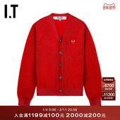 CDG GARCONS川久保玲情侣款 PLAY COMME des 合身羊毛针织开衫