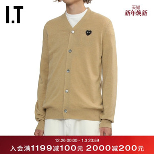 COMME PLAY des GARCONS川久保玲情侣款 合身羊毛针织开衫 CDG