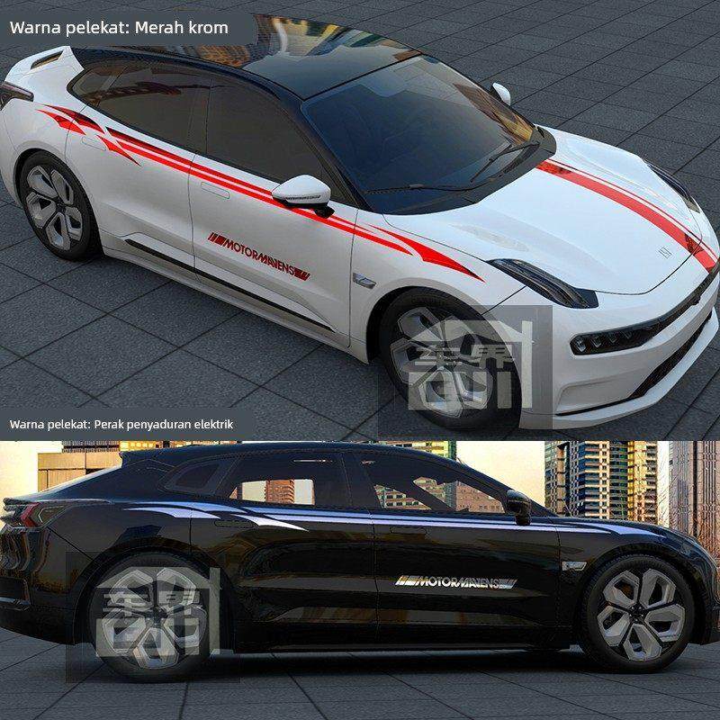 适用于极氪001车贴拉花 ZEEKR个性改装车身装饰腰线彩条贴纸贴花