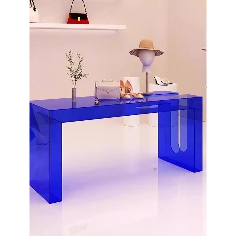 服装店中岛台流水台亚克力展示台商品摆放展示桌女装店鞋包陈列台