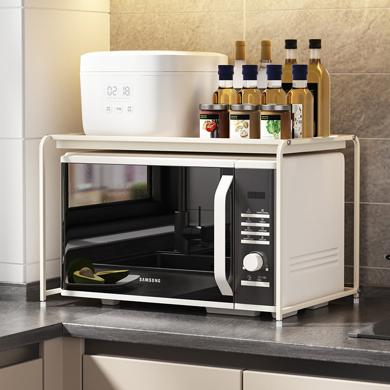 厨房置物架微波炉架子烤箱调料一体收纳层架ins风家用台面多层托