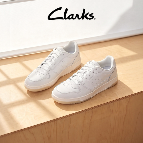 Clarks其乐女士清爽透气小白鞋