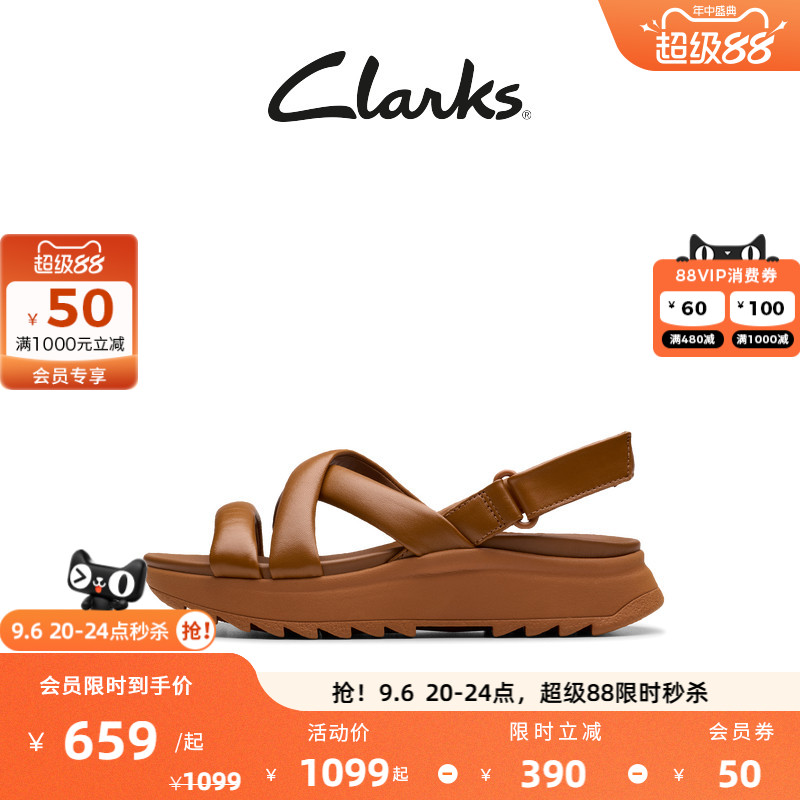 Clarks其乐女厚底缓震罗马凉鞋图片