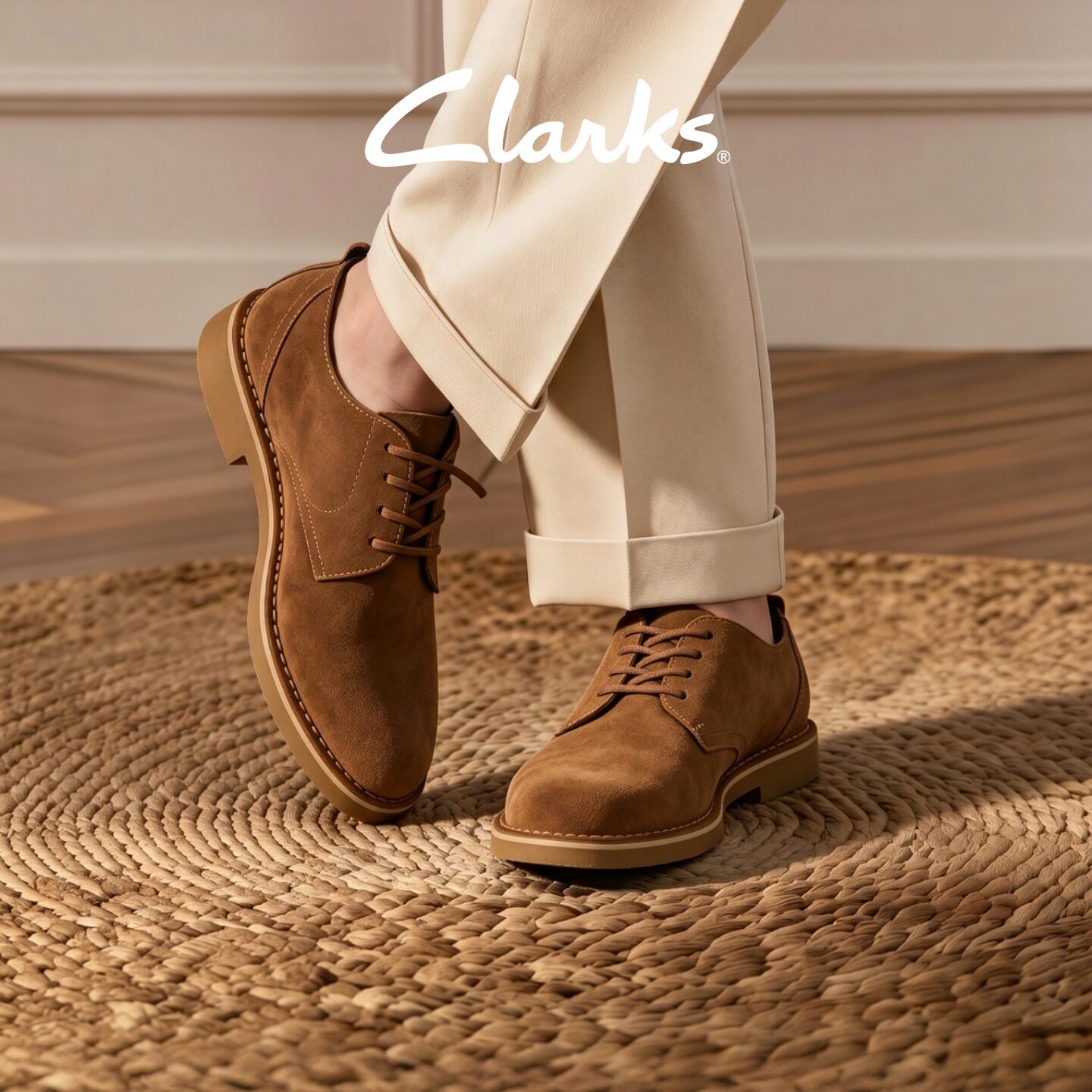 Clarks其乐男士复古柔软透气皮鞋图片