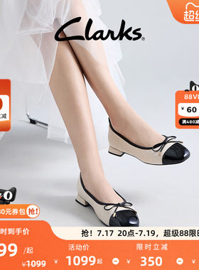 Clarks其乐Ubree15 Poppy女士新款蝴蝶结仙女风芭蕾舞浅口单鞋