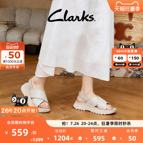 Clarks其乐女鞋厚底罗马凉鞋