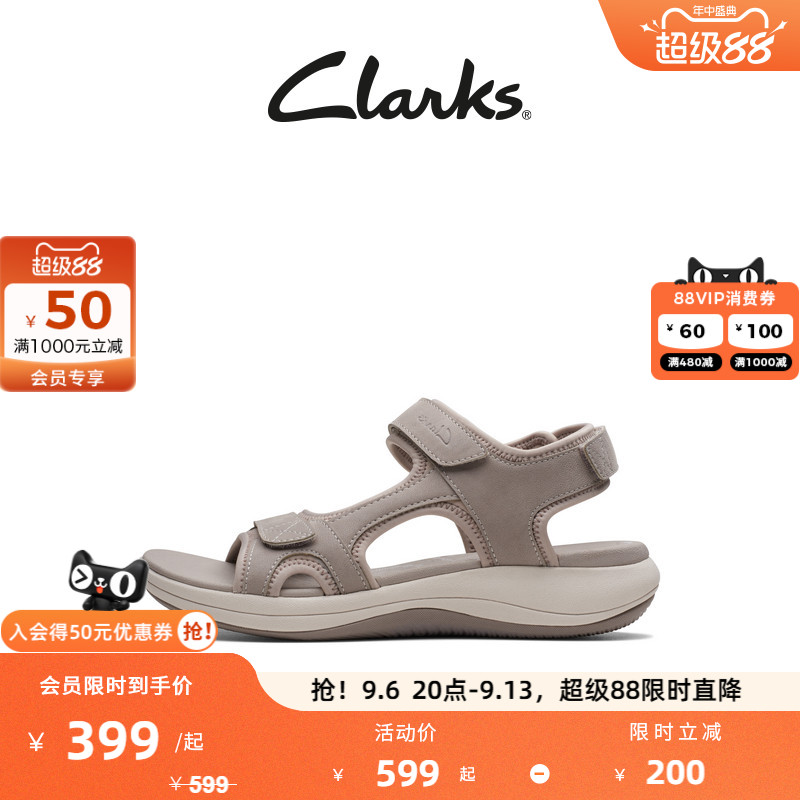 Clarks其乐女款厚底防滑沙滩凉鞋图片