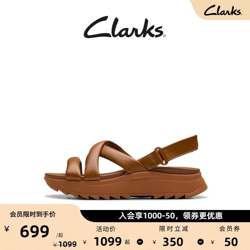 Clarks其乐女厚底缓震罗马凉鞋图片