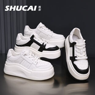 休闲老爹鞋 殊彩6CM厚底增高时尚 小个子百搭板鞋 2026春款 潮 小白鞋