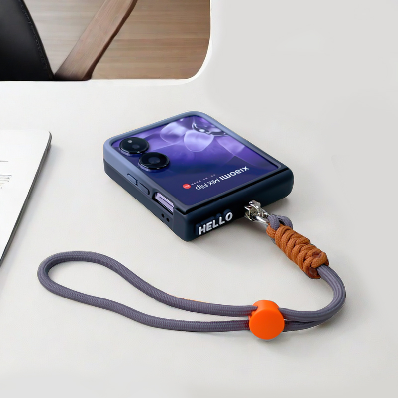 适用小米mixflip渐变挂绳手机壳