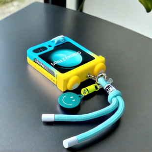 适用三星zflip7FE手机壳全包铰链一体防摔zflip6可爱渐变时尚 折叠 vivoxflip挂绳链条女n3flip折叠屏华为新款