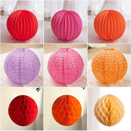 结婚ety喜字灯笼蜂窝球