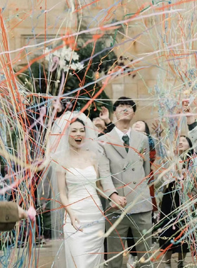 接亲游戏道具手抛彩带手扔庆祝拉炮喷花婚礼场景气氛道具创意礼花