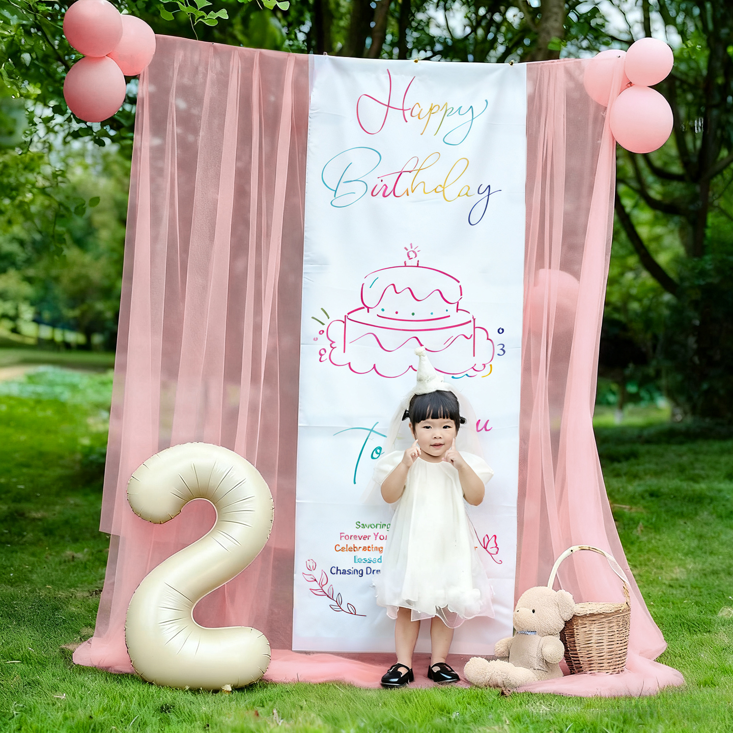 生日场景10岁女孩气球装饰布置