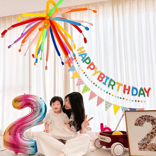 男女孩生日派对场景布置儿童10岁数字气球氛围仪式感一周岁装饰品