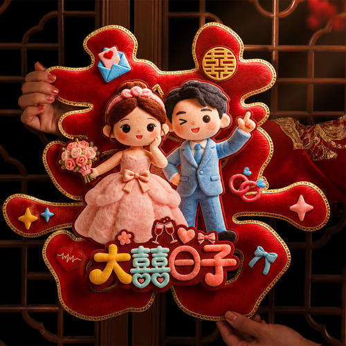 结婚囍字喜字贴大门婚房装饰
