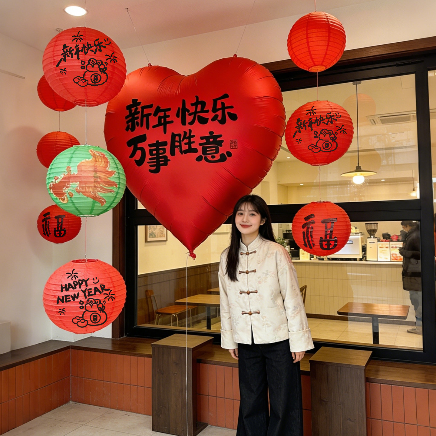 2026元旦灯笼超大铝膜爱心气球商场门店铺装饰品过年布置新年春节,节庆用品/礼品,挂饰/生肖挂饰,淘宝优惠券,粉丝福利购,淘宝优惠卷