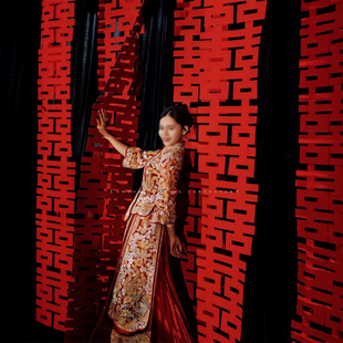 婚房布置套装长条喜字墙贴新房卧室背景墙挂饰喜婚庆现场结婚装饰