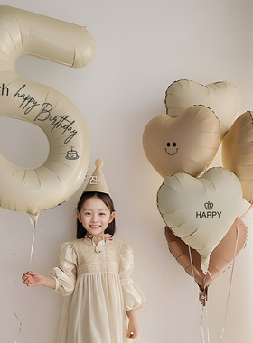 数字气球爱心儿童生日装饰场景布置周岁男孩女宝派对氛围拍照道具