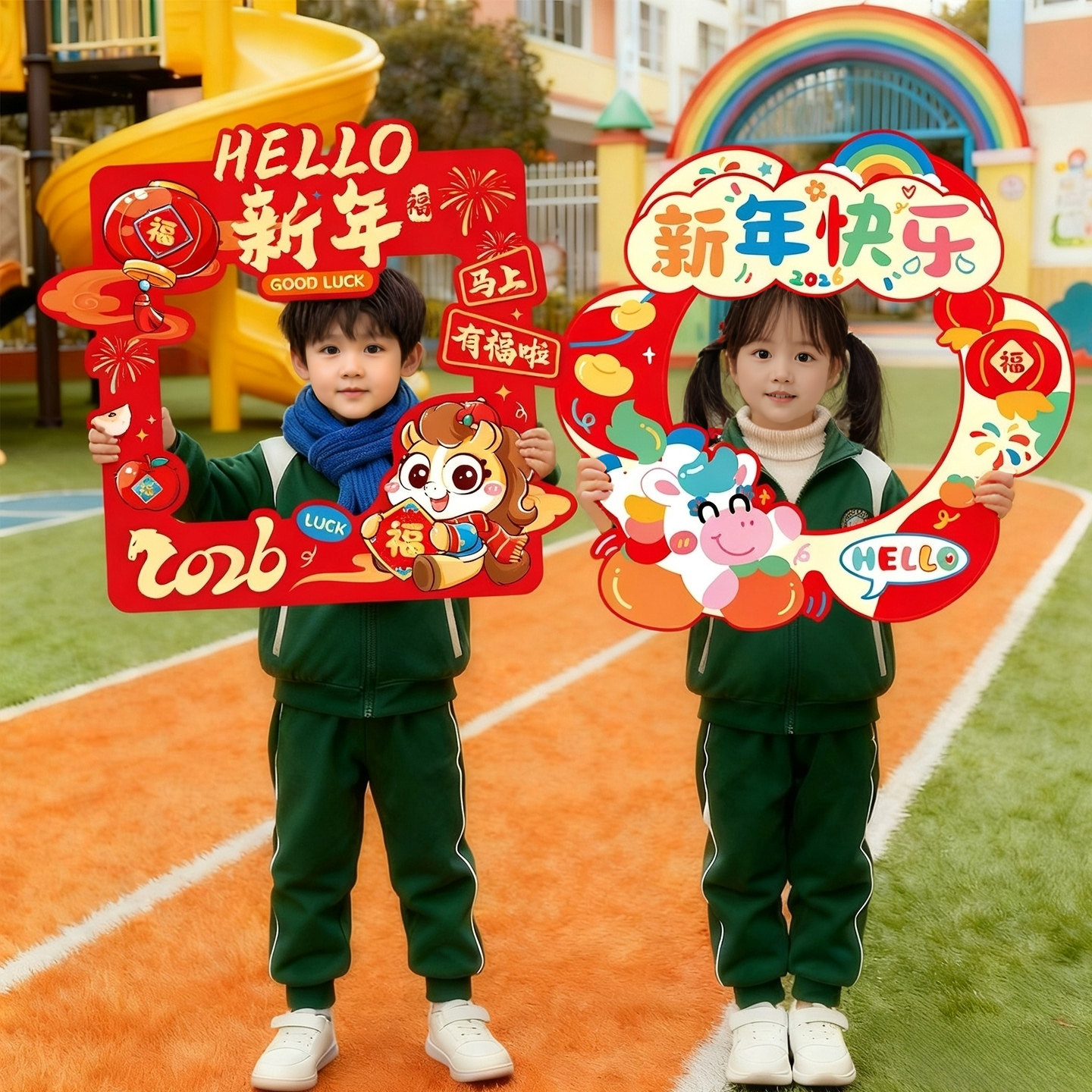 幼儿园元旦装饰手持kt板拍照相框春节装饰品布置2026新年拍照道具,节庆用品/礼品,节日装扮用品,淘宝优惠券,粉丝福利购,淘宝优惠卷