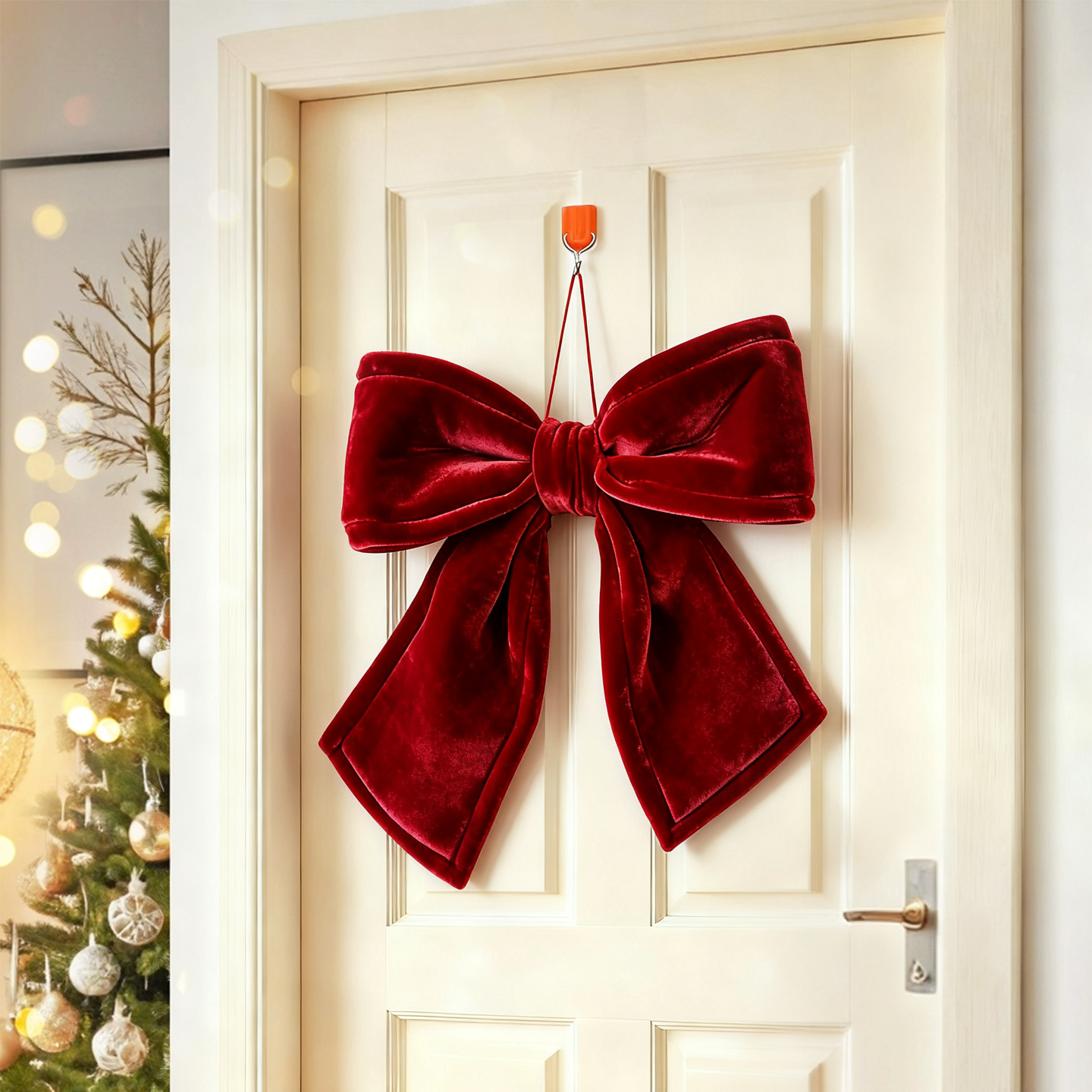 圣诞节氛围布置蝴蝶结挂件挂饰