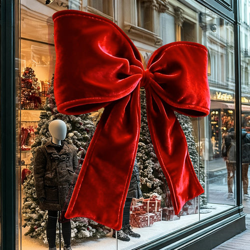 元旦迎新年门店铺超大蝴蝶结布置