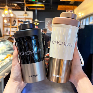 保温杯女士男款高颜值咖啡杯316不锈钢茶水分离水杯便携外带杯子