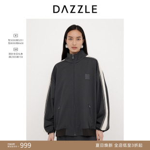 DAZZLE 地素奥莱短外套2025年春季深灰色复古休闲外套