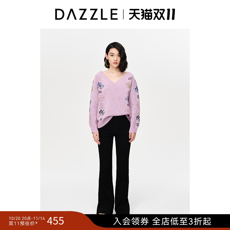 羊毛混纺	提花针织	宽松版型