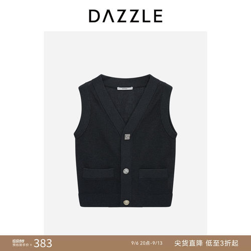【奥莱专供】DAZZLE 地素奥莱毛衣深灰色无袖毛衫外套