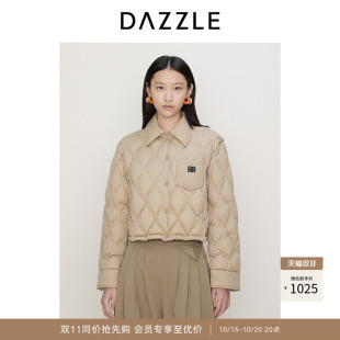 DAZZLE地素奥莱 羽绒服女秋季女装复古可拆卸短款夹克式外套